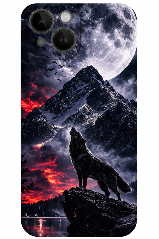 Crimson Moon Wolf iPhone Case