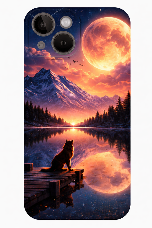 Golden Moon Wolf iPhone Case