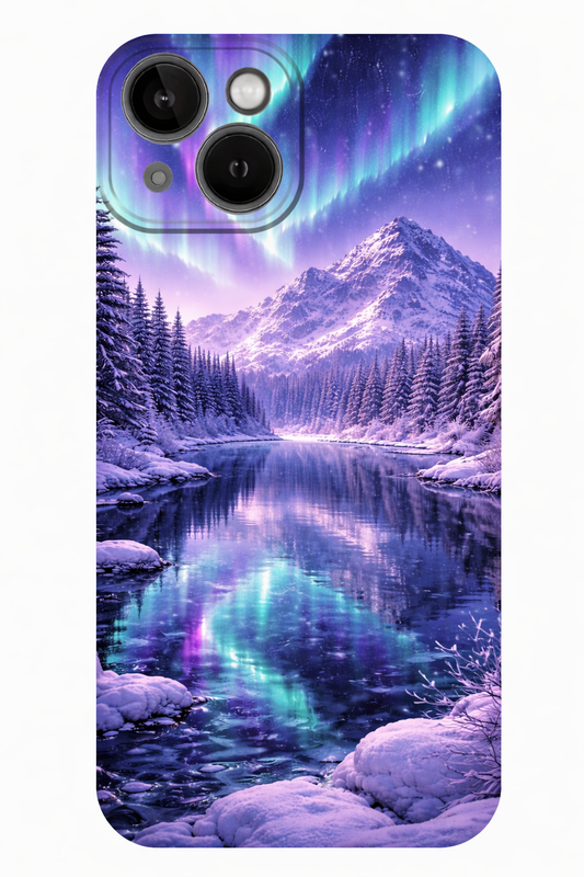 Aurora Mountain Reflection iPhone Case